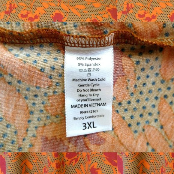 LulaRoe Orange Red Floral Hi Lo Dress 3XL - Picture 8 of 8